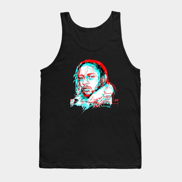 KENDRICK LAMAR GLITCHED 3D Tank Top by Basic Lee